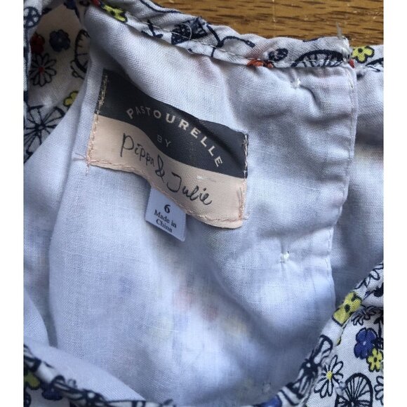 Pippa & Julie Pastaourelle Size 6 Floral Bicycle Top - Picture 3 of 6